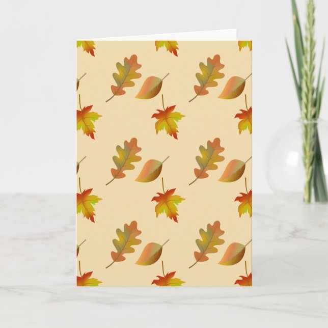 Cosy autumn maple leaves oak leaves  invitation (Front)