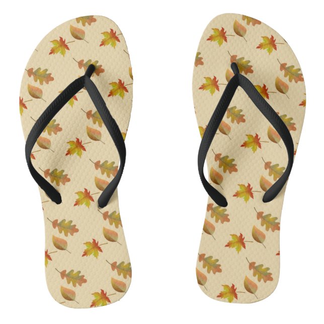 Cosy autumn maple leaves oak leaves   jandals (Footbed)