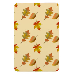 Cosy autumn maple leaves oak leaves magnet