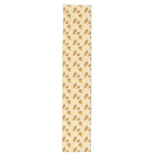 Cosy autumn maple leaves oak leaves medium table runner