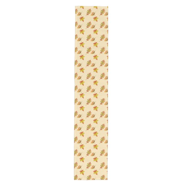 Cosy autumn maple leaves oak leaves  medium table runner (Front)