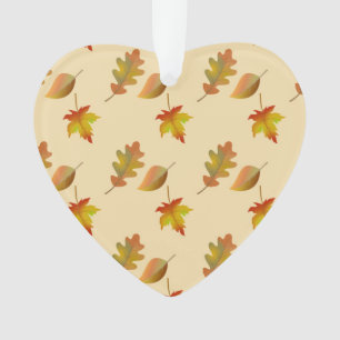 Cosy autumn maple leaves oak leaves ornament