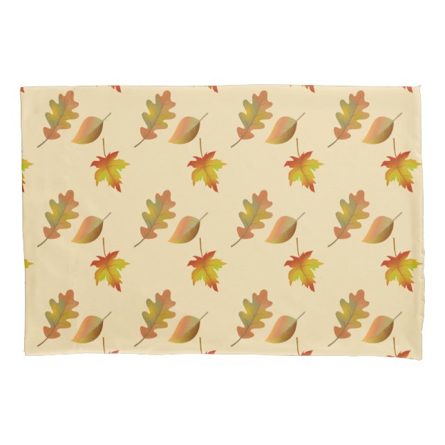 Cosy autumn maple leaves oak leaves  pillowcase (Front)