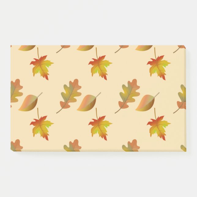 Cosy autumn maple leaves oak leaves  post-it notes (Front)
