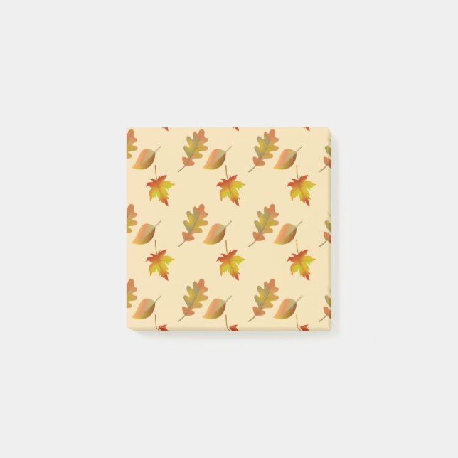 Cosy autumn maple leaves oak leaves  post-it notes (Front)
