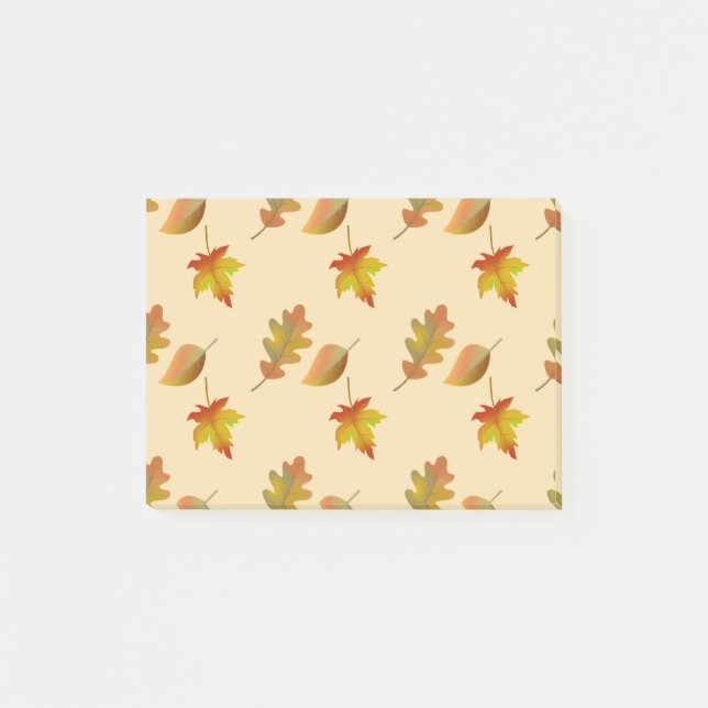 Cosy autumn maple leaves oak leaves  post-it notes (Front)
