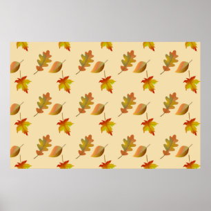 Cosy autumn maple leaves oak leaves poster