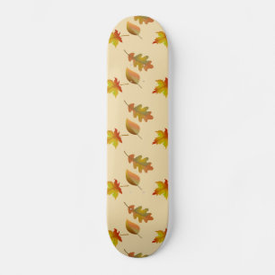 Cosy autumn maple leaves oak leaves skateboard