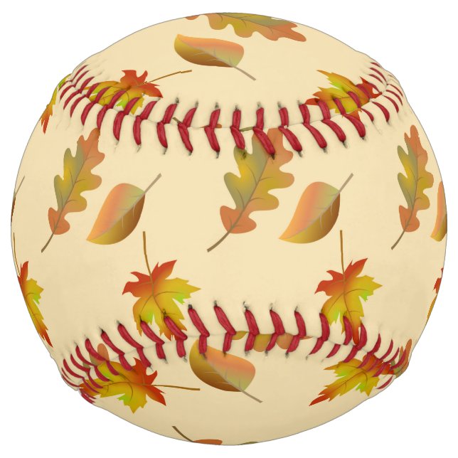 Cosy autumn maple leaves oak leaves  softball (Front)