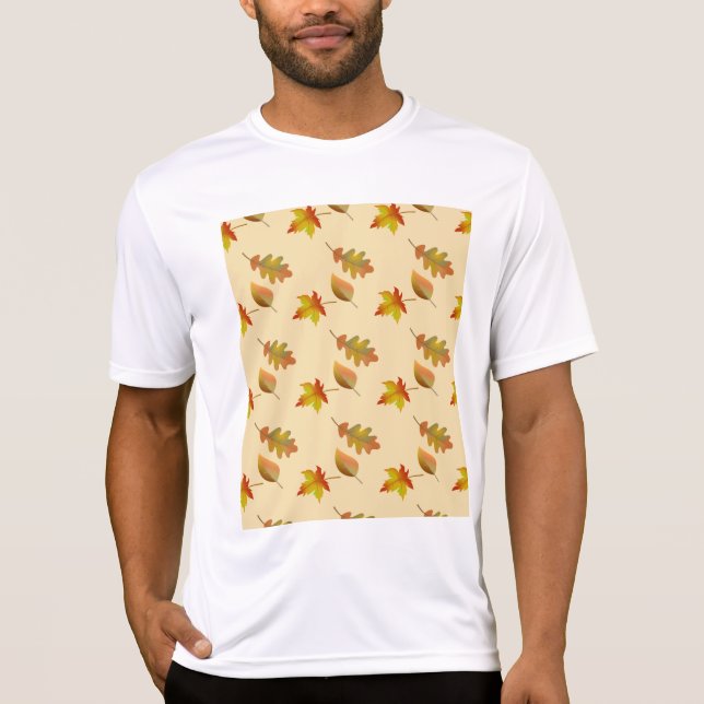 Cosy autumn maple leaves oak leaves  T-Shirt (Front)