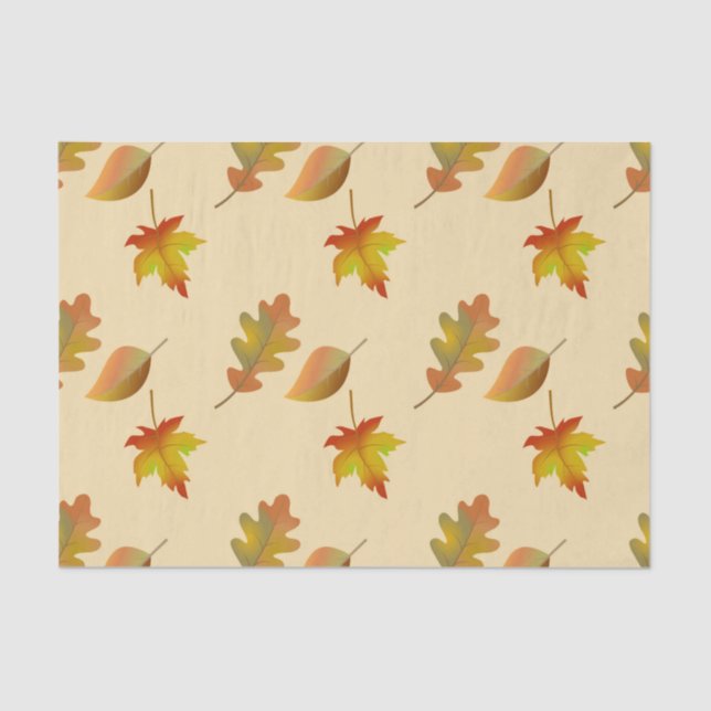 Cosy autumn maple leaves oak leaves tissue paper (Front)