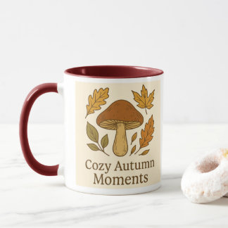 Cosy Autumn Moments Mug | Mushroom & Fall Leaves D