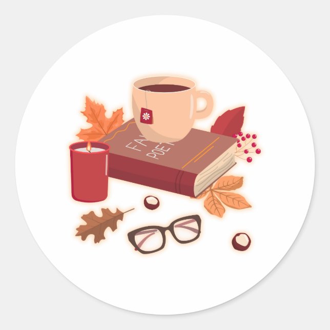Cosy Autumn Mood Classic Round Sticker (Front)