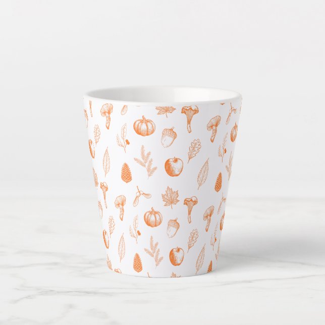 Cosy Autumn Pattern Latte Mug (Front)