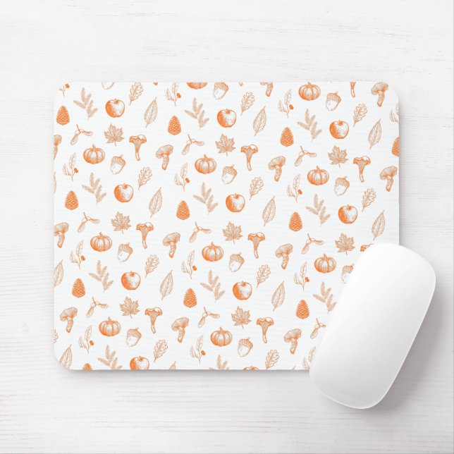 Cosy Autumn Pattern Mouse Pad (With Mouse)
