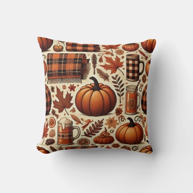 Cosy Autumn Plush Cushion (Front)