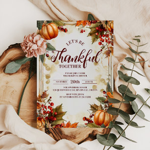 Cosy Autumn Pumpkin Harvest Thanksgiving Dinner Invitation