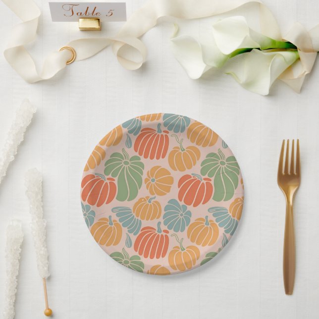 Cosy Autumn Pumpkin Paper Plates & Party Supplies  (Wedding)