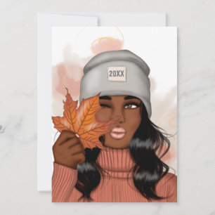 Cosy Autumn Theme New Year Party Invitation