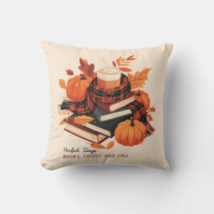 Cosy Autumn Throw Pillow – Fall Decor with Pumpkin