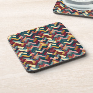 Cosy Autumn Tones Weave Pattern Coaster