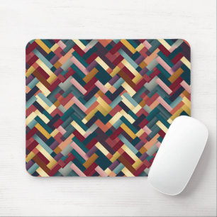 Cosy Autumn Tones Weave Pattern Mouse Pad