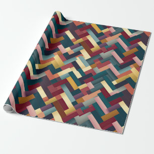 Cosy Autumn Tones Weave Pattern Wrapping Paper