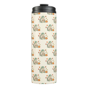 Cosy Autumn Turtle Kawaii Pumpkin Spice Latte Thermal Tumbler
