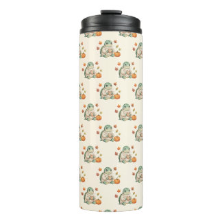 Cosy Autumn Turtle Kawaii Pumpkin Spice Latte  Thermal Tumbler