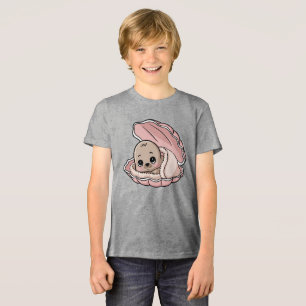 Cosy Baby Seal in a Pink Seashell Tri-Blend Shirt