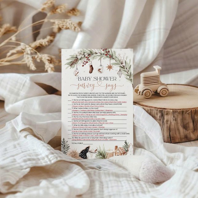 Cosy Baby Shower Survey Says Game Card (Creator Uploaded)