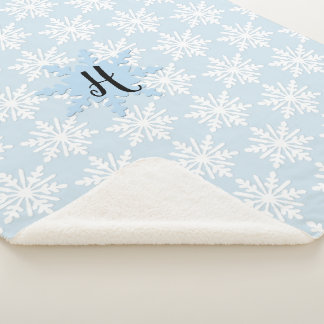 Cosy Baby's Monogram Snowflake Sherpa Blanket
