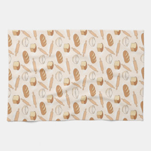 Cosy Baking Pattern Tea Towel