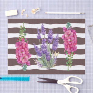 Cosy bark wood wavevy stripes botanical decoupage tissue paper