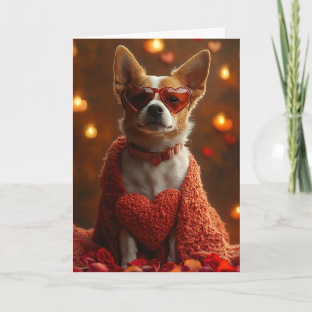 Cosy Basenji Valentine's Day Card (Front)