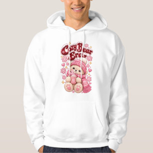 Cosy Bear Era Cute Pink Christmas Hoodie