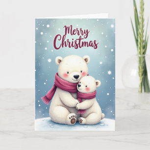 Cosy Bear Hug Christmas Card