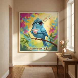 Cosy Bird Aesthetic Glossy Poster