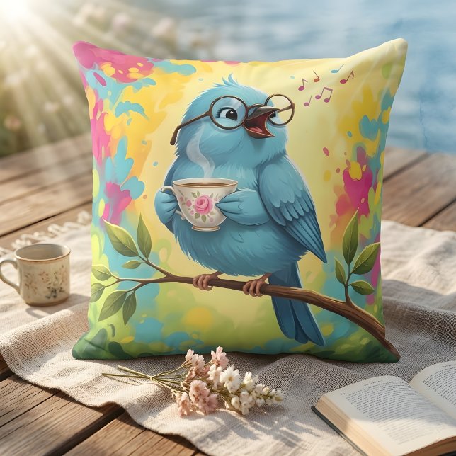 Cosy Bird Throw Pillow (Creator Uploaded)