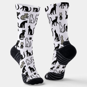 Cosy Black Cat Pattern Socks