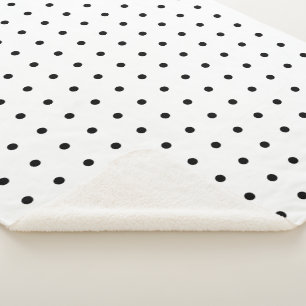Cosy Black Polka Dot Pattern Sherpa Blanket