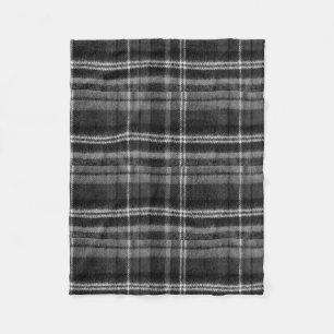 Cosy Black Tartan Fleece Blanket