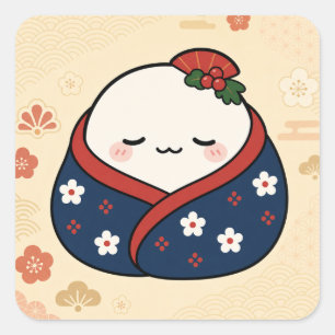 Cosy Blanket Mochi Square Sticker