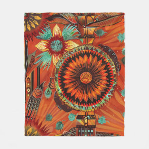 Cosy Blue "Intricate Echoes" Plush Fleece Blanket