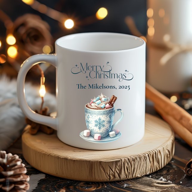 Cosy Blue Rustic Christmas  Coffee Mug (Creator Uploaded)