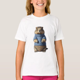 Cosy Blue Sweater Groundhog Kids