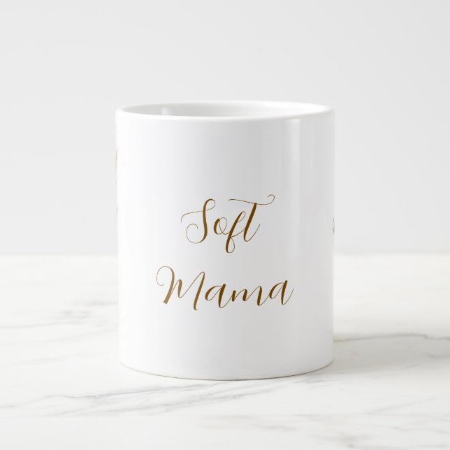 Cosy Boho Botanical Cotton Flower Personalised Sof Large Coffee Mug (Front)