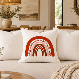 Cosy Boho Christmas Rainbow Accent Pillow
