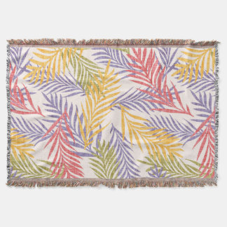 Cosy Boho Tropical Decor Blanket. Boho Palm Leaf Throw Blanket