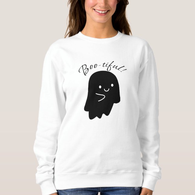 Cosy Boo-tiful Ghost Sweatshirt for Women  (Front)